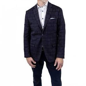 NEW 7 DOWNIE ST. preston plaid blazer in purple